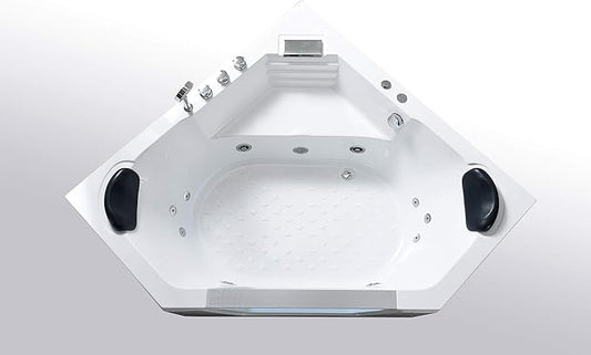 Whirlpool bathtub hydrotherapy 2 persons 10 water jets Hot tub 59" - Marbella