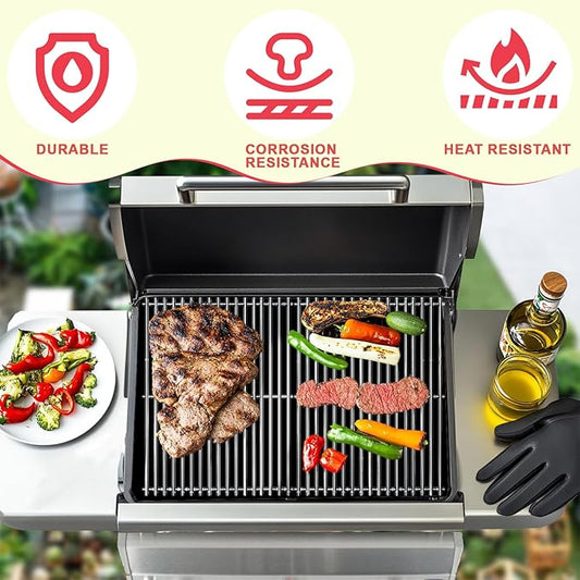 Genesis E310 Grill Grates & 7620 Flavorizer Bars for Weber Genesis 300 Series (2011-2016), Genesis E330 E320 E310 S310 S320 S330 EP/CEP310 EP/CEP320 EP/CEP330 Grill Parts with Front-Mounted Control