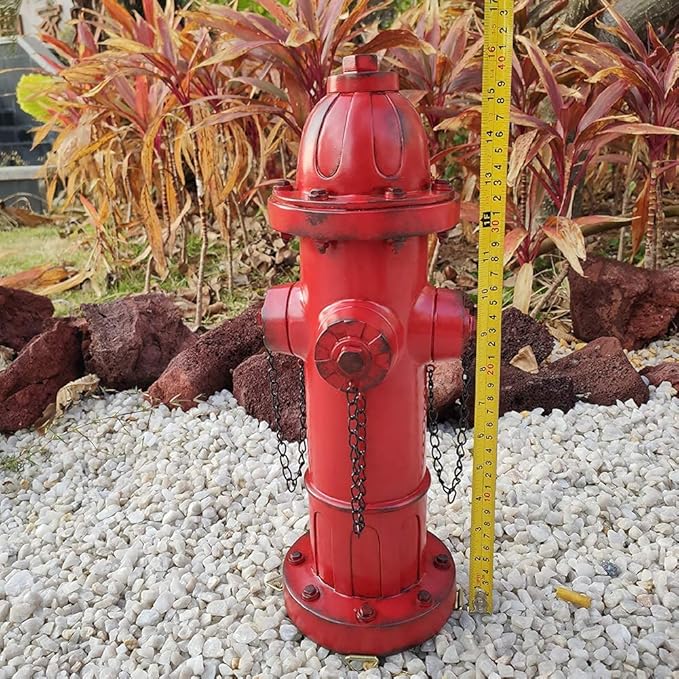 Glorison Fire Hydrant for Dogs to Pee On-16 Inches Red Puppy Pee Post Training Tool Resin Yard Garden Indoor Outdoor Statue