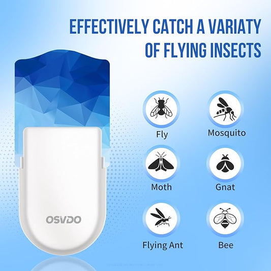 Flying Insect Trap Indoor, Effective Fruit Fly Traps, Plug-in Fly Trap Indoor, Gnat Traps for House, Moth Traps 400 Sq Ft Protection (2 Devices + 12 Refills)