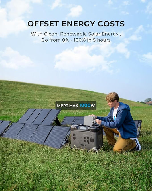 OUKITEL P5000 Portable Power Station 5120Wh with 2×400W Solar Panels, 2200W LiFePO4 Solar Generator, 1000W MPPT, 5 AC Outlets, 2.8H Fast Charge, 10-Year Lifespan for Home & Outdoor