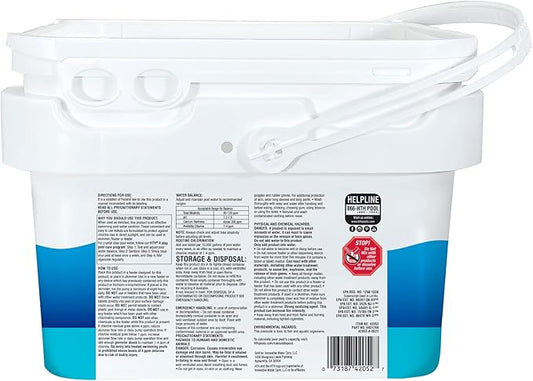 HTH 42052W Pool Care 3" Chlorine Tabs Advanced, Individually Wrapped Tablets - Swimming Pool Sanitizer with Clarifier & Algaecide, Destroys Bacteria & Algae, Delivers Clear Water All Season, 5 lbs