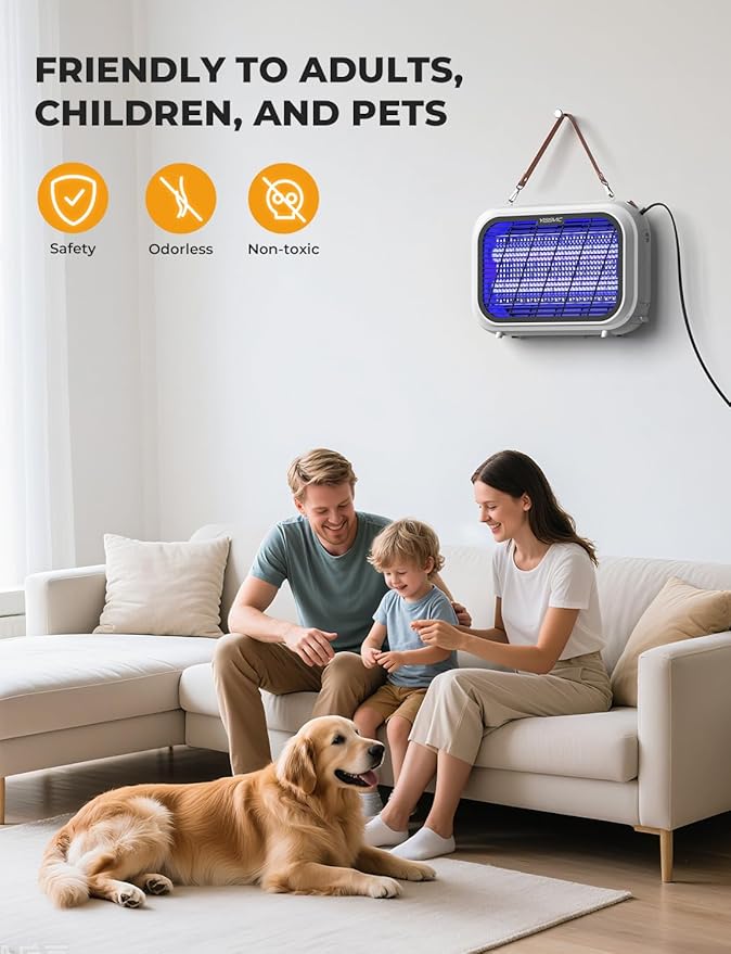 YISSVIC 20W Indoor Bug Zapper Electric Fruit Fly Traps for Indoors Mosquito Zapper Electric Fly Zapper Moth Gnat Insect Killer for Home Office Garage Kitchen Dining Living Room (White)