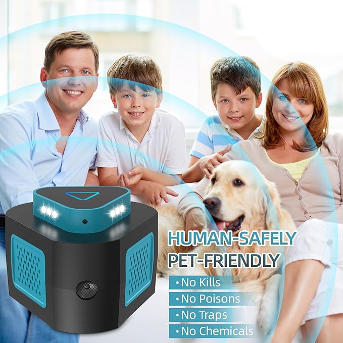 2Pack Ultrasonic Pest Repellent Plug in,Indoor Pest Insect Control Traps for Rodent Mouse Rat Spider Ant Bug Bats Roach,Mice Repellent Ultrasonic Plug in 4 Modes for Attic Warehouse Basement Garage