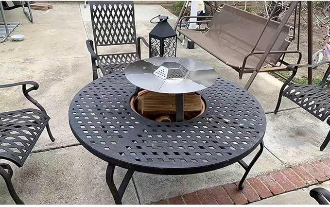 Heat Deflector for Solo Stove Bonfire 19.5",304 Stainless Steel Heat Diffuser with Handle&Legs,Heat Radiation for Wider Warmth Area,Compatible with Bonfire 19.5"Outdoor Fire Pits,for Backyard,Camping