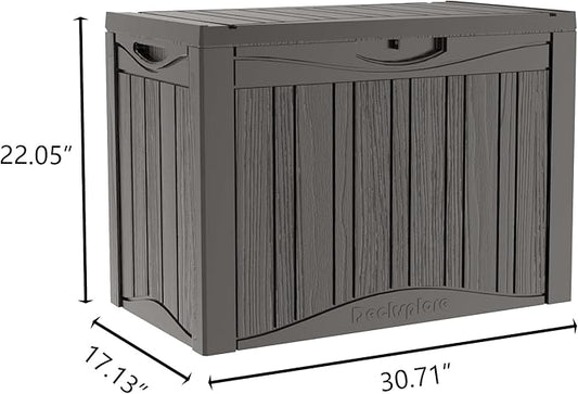 45 Gallon Deck Box, Resin Outdoor Indoor Waterproof Storage Box, Lockable Storage Box With Handle for Patio Furniture - Garden Tools - Swimming Pool Tools UV-Resistant, Grey