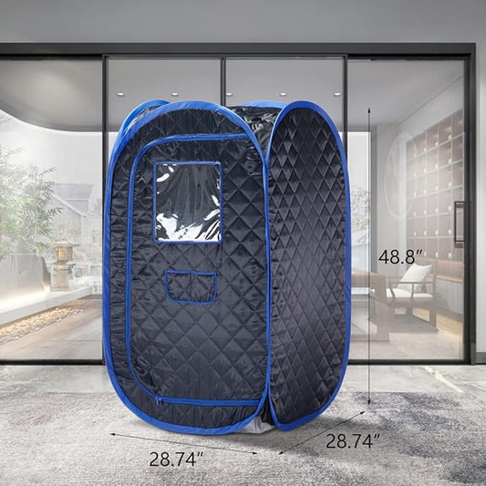 Smartmak Portable Sauna Tent, Foldable One Person Full Body Spa for Detox Therapy Without Steamer - Black