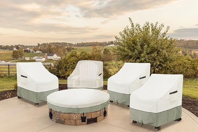 Patio Swivel Chair Cover 4 Pack,Waterproof Heavy Duty Outdoor Chair Covers,Outdoor Swivel Chair Cover for Patio Furniture Covers(30 W x 34 D x 36 H inches),Beige