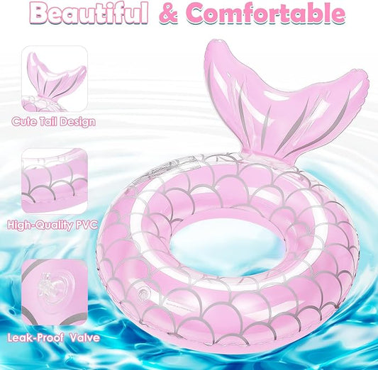 HeySplash Pool Floats Kids, Inflatable Swimming Ring Swim Tube Floaties, Summer Water Fun Beach Party Swimming Pool Toys for Kids Children Water Activities