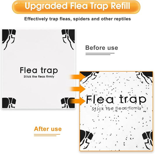 Flea Trap Refill Discs Sticky Trap- Glue Board Refills 12 Packs- 7.1 Inch Natural Glue Discs Refills Board Replacement Pads- Fits Most of Flea Traps