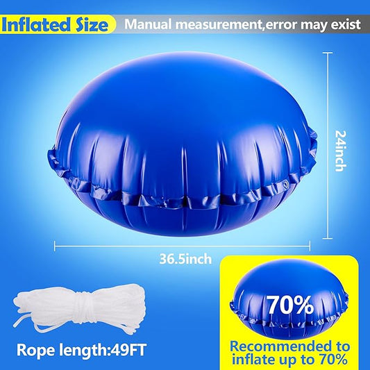 4 Pcs Pool Air Pillow for Above Ground Pools - 4 x 4 Ft Round Winter Pool Cover - Ice Equalizer - Swimming Pool Winterizing Closing Support With Ropes for Pool Covers