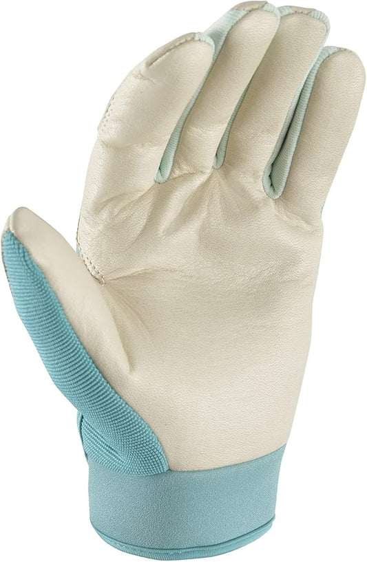 Wells Lamont Women's Hybrid Work/Gardening Gloves | Water-Resistant HydraHyde Leather | Large (3204L)