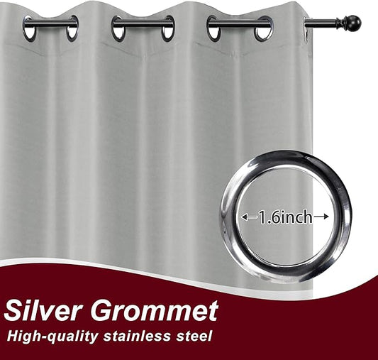 HolidayIdeas Grommet Outdoor Curtains for Patio Waterproof 8 Pcs All Weather Balcony Outside Curtains for Apartments, Gazebo, Pergolas, Porch, 54x95 Inch, Silver Grey