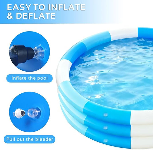 IPOOLGO Inflatable Swimming Pool, 39" X 12" Convenient Family Inflatable Swimming Pool, Indoor and Outdoor Play Pool, Girls/Boys Water Play Center