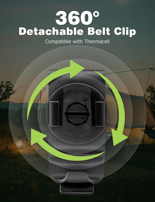 360° Detachable Belt Clip Compatible with Thermacell, Attach Repeller Clip to Belts, Gear, Shoulder Straps and Carry Bags Compatible with MR300 & MR450