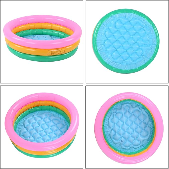 Children Swimming Pool, Round Shape Bright Color Baby Basin Pool, Inflatable Swimming Pool for Indoor (M)