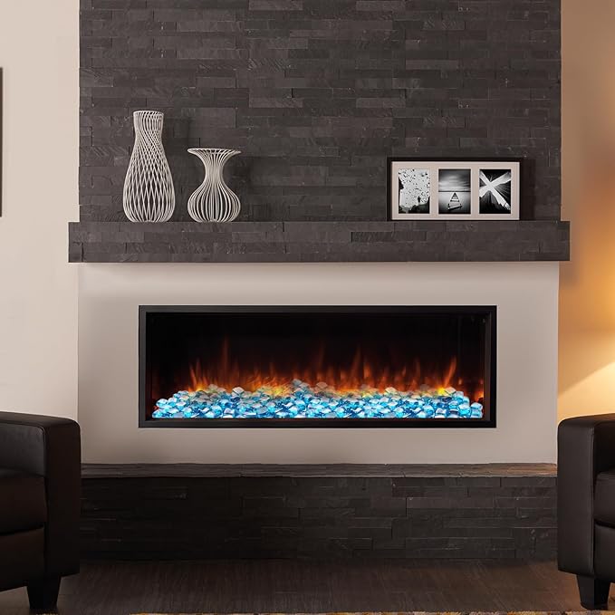 Fire Glass Cube, Fire Pit Rock Square for Indoor or Outdoor, Gas or Propane Firepit or Fireplace, Heat Resistant, No Poping or Breaking, Tempered Glass Bead, Caribbean Blue, 20lb
