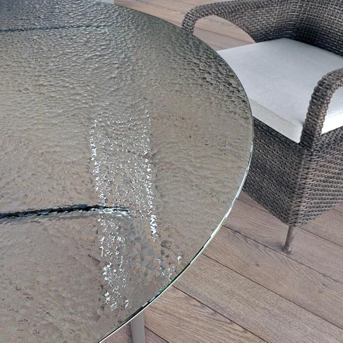 Royalty 54" Inch Round Tempered Glass Table Top – Clear Table Top Glass – Useful for Replacement, Tabletop Protector, Patio, Dining, Coffee, Desks - 1/4" Aqualite Polished Edge