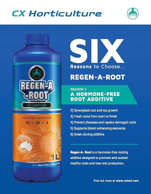 Regen-A-Root 1 Liter | Hormone-Free Root Stimulator for Plants | Promotes Explosive Root Growth in Vegetative & Flowering Stages | Hydroponic, Soil & Coco Compatible (0-0-1)
