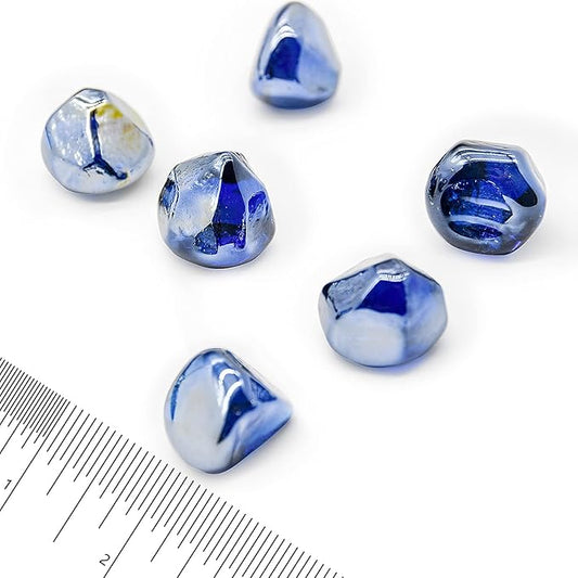 GasSaf 20-Pound 1 inch Diamonds Fire Glass for Gas or Propane Fire Pit Fireplace & Landscaping (Cobalt Blue Luster)
