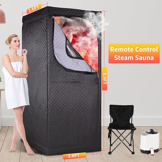 somavapor Portable Sauna Box for Home Spa: Sauna Tent Personal Full Body for Weight Loss Detox & Relaxation (Black-g1)