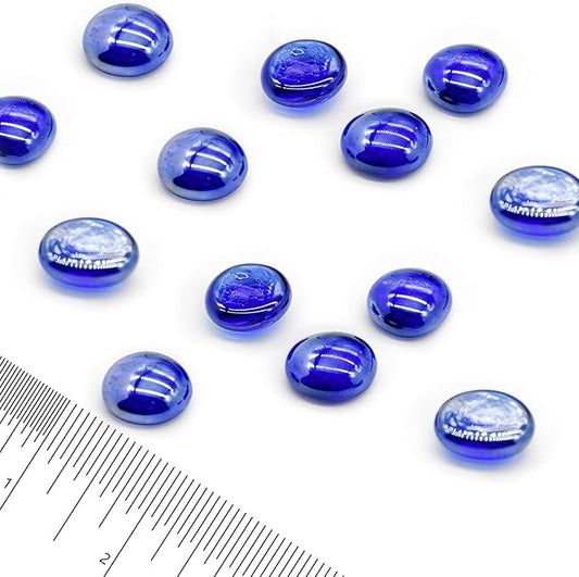 GasSaf Blue Fire Glass Beads for Outdoor Fire Pit, Fireplace, Replaces Existing Gas Logs & Lava Rocks, 3/4 Inch Glass(20 Pound)(Cobalt Blue)