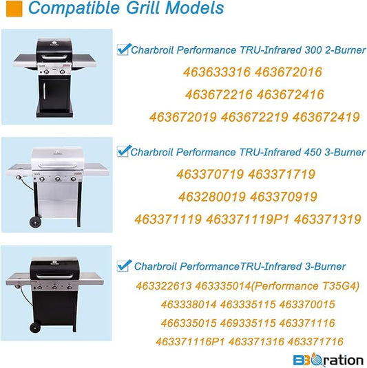 17" Grill Grate for Charbroil Performance TRU-Infrared 450 3-Burner 463370719 463371719 463371116 463371316 463371716, Porcelain Steel Emitter for Charbroil Grill Replacement Parts