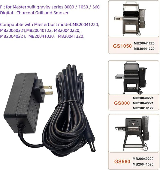 Fesasn Power Adapter Replacement 9004190216 for Masterbuilt Gravity Series 560/800/1050 XL Digital Charcoal Grill and Smoker Combo, Gravity Power Supply with 16.4 feet Long Cord