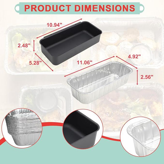 70379 Catch Pan & Drip Pan Liners for Weber Genesis II /II LX 400 & 600 Series, Grease Tray for Weber 400/600 Summit Series Smokefire Ex6 EpX6 Ex4 Gas Grill,with 10-Pack 6498 6417 Aluminum Foil Liners