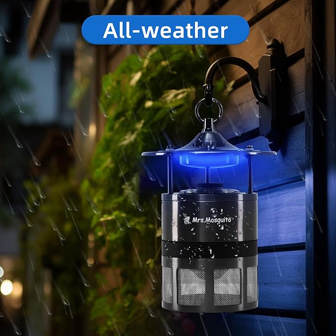 Outdoor Mosquito Trap โ Premium Stainless Steel Insect Killer with UV Light & Octenol Lure, Rainproof, Ultra-Quiet, 15,000-Hour Lamp Life, Safe for Family & Pets