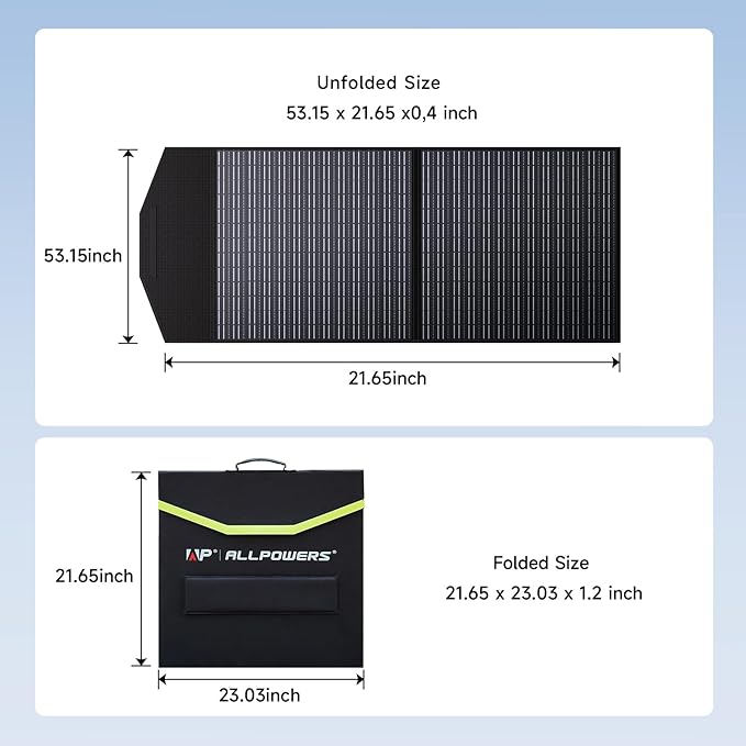 ALLPOWERS SP027 100W Foldable Solar Panel,23% Efficient IP67 Waterproof for Power Station, Camping, RV&Home Use, Compact Portable Design(SP027-100W