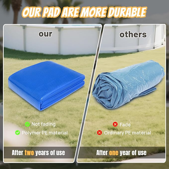 Pool Liner Pad for Above Ground Pools, 12 FT Round Pool Pad, Puncture Protection Mat, Extend Swimming Pool Liner Life, Durable PE Material