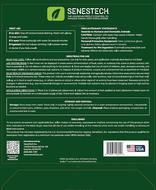 Evolve Rat Birth Control Soft Bait Sausages – 3 lbs | Scientifically Proven Rat Population Control | Not a Poison, Eco-Conscious, Long-Term Population Management