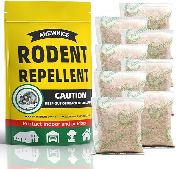 Rodent Repellent, Squirrel Repellent, Chipmunk Repellent Outdoor/Indoor - 9 Pouches