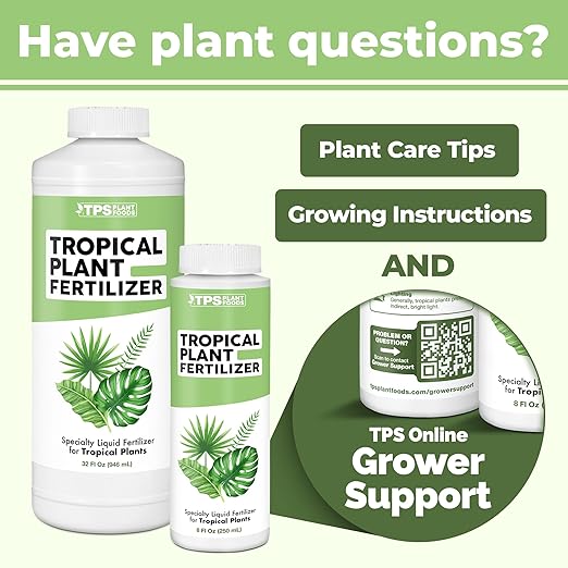 Tropical Plant Food - Liquid Fertilizer for All Tropical Indoor and Outdoor Plants, 8 oz