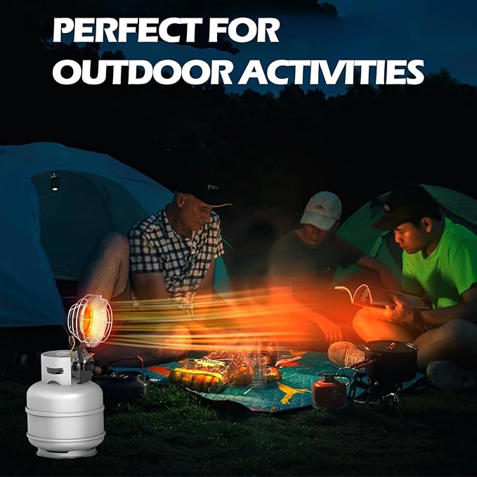 AgiiMan Outdoor Propane Heater - 15000 BTU Portable Tent Heaters, Camping Gas Heater and Stove, Patio Heaters with Shut-off Valve and Tip-over Switch for Outdoor Party, Ice Fishing, Hiking, Hunting
