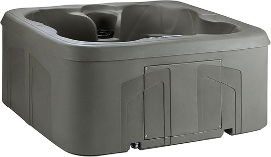 LifeSmart 4-Person Hot Tub – Outdoor Spa with 13 Jets, LED Lights, Cover & Side Step – Taupe-Colored Above-Ground Spa for Home Use