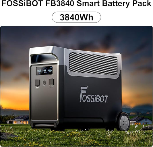 FOSSiBOT 3840Wh Extra Battery for F3600 Pro, Lifepo4 Battery Expandable to 15600Wh for Home Backup Use, Emergency, Camping, RV