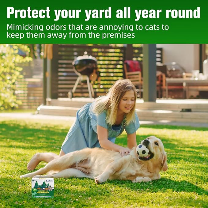 Cat Repellent Outdoor & Indoor (9-Pack) ,Cat Deterrent Balls,Natural Peppermint Oil Cat Deterrent and Keep Cats Out of Plant Yard Garden Lawn, Garden, and Furniture, Scratch and Chew,
