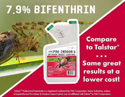 7.9% Bifenthrin Insecticide - 32 Ounces - (Compare to Leading Brands) – Professional Insect Control - Kills on Contact - Fire Ants, Ticks & More