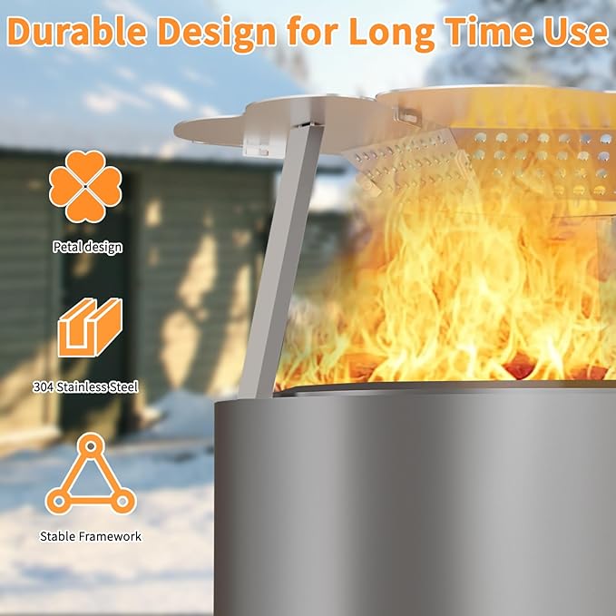 Heat Deflector for Solo Stove Bonfire 19.5", Portable 304 Stainless Steel Bonfire Heat Deflector, Fire Pit Heat Diffuser with Carrying Handle & Leg for Solo Stove Accessories Easy to Install