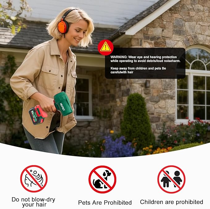 Cordless Leaf Blower with 2×4.0Ah Batteries and Charger, 980,000 RPM, Lightweight Handheld Design, 21V Powerful Blower with Adjustable Speed for Patio, Lawn Cleaning