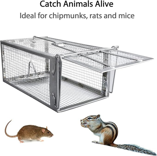 Gingbau Rat Trap Humane Live Mouse Chipmunk Trap Cage (Not for Squirrels)
