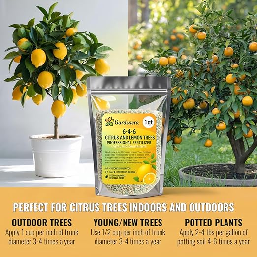 𝐁𝐄𝐒𝐓𝐒𝐄𝐋𝐋𝐄𝐑 Citrus Fertilizer + Vital Micronutrients - Perfect Balanced NPK for All Citrus - for Indoor and Outdoor Plants - Orange, Lime, Avocado and Lemon Tree Fertilizer - 20 QUARTS