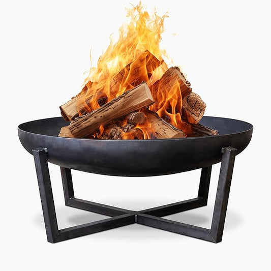 Fire Pit Redwood 39" Outdoor Fire Bowl, Steel Firepit for Patio, Backyard & Garden (39" Redwood)