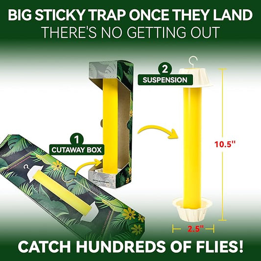 Gideal 6-Pack Yellow Sticky Traps for Indoor/Outdoor Use, Gnat Trap for Flying Plant Insect