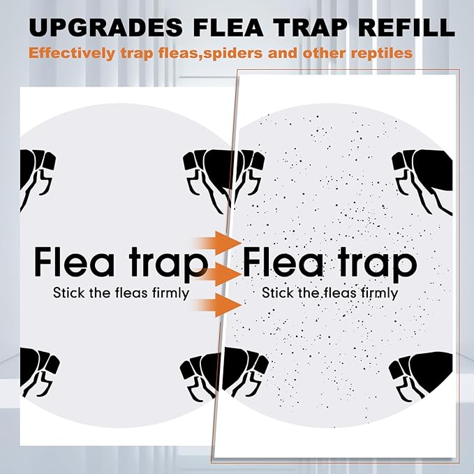 Qualirey 6 Pack Flea Traps with Sticky Disc Bulbs Flea Traps for Inside Your Home Light Trap for Indoor Safe to Pets (White Gray)