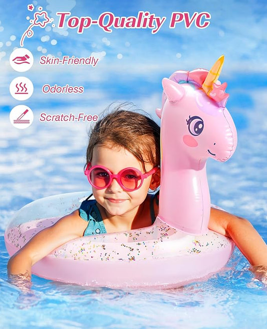 HeySplash Pool Floats Kids, Inflatable Swimming Ring Swim Tube Floaties, Summer Water Fun Beach Party Swimming Pool Toys for Kids Children Water Activities