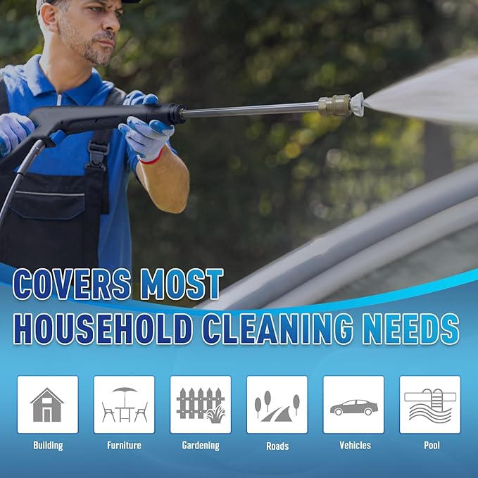 Pressure Washer with Touch Screen, 5000PSIIMAX Power Washer, Foam Cannon and 4 Quick Connect Nozzles, High Pressure Cleaning Machine for Cars/Fences/Driveways