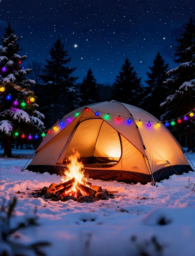 Pallerina 50Ft Outdoor Clear Multicolor Lights, LED G40 Globe Patio String Lights with 25 0.6W Colorful Bulbs(2 Spare), Outside Christmas Lights for Holiday Party Backyard Christmas
